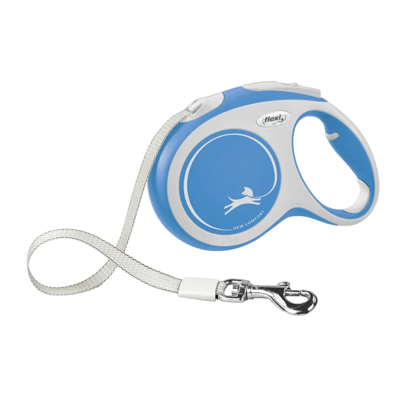 Flexi New COMFORT Gurt L 5 Meter blau Roll-Leine für Hunde Markenware